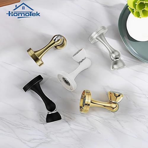 Miniatura 8 de HOMOTEK Paquete de 2 topes magnéticos para puerta, tope magnético para puerta, resistente punta de zinc y goma, soporte magnético para puerta,