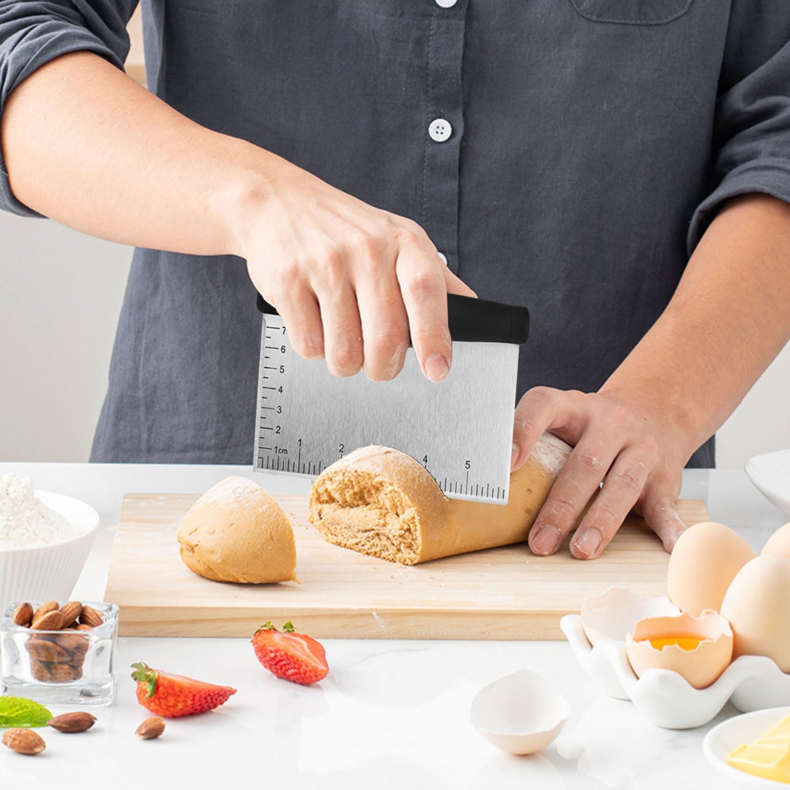 Set Tagliapasta E Raschietto In Acciaio Inox – Frullatore Per Impasto E Raschietto Da Banco