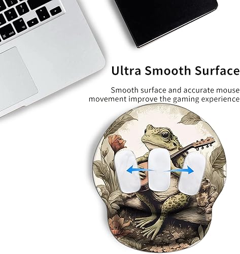 Miniatura 3 de Hippie Frog - Alfombrilla de mouse con soporte de muñeca, alfombrilla ergonómica para mouse con base de goma antideslizante, alfombrilla de mouse