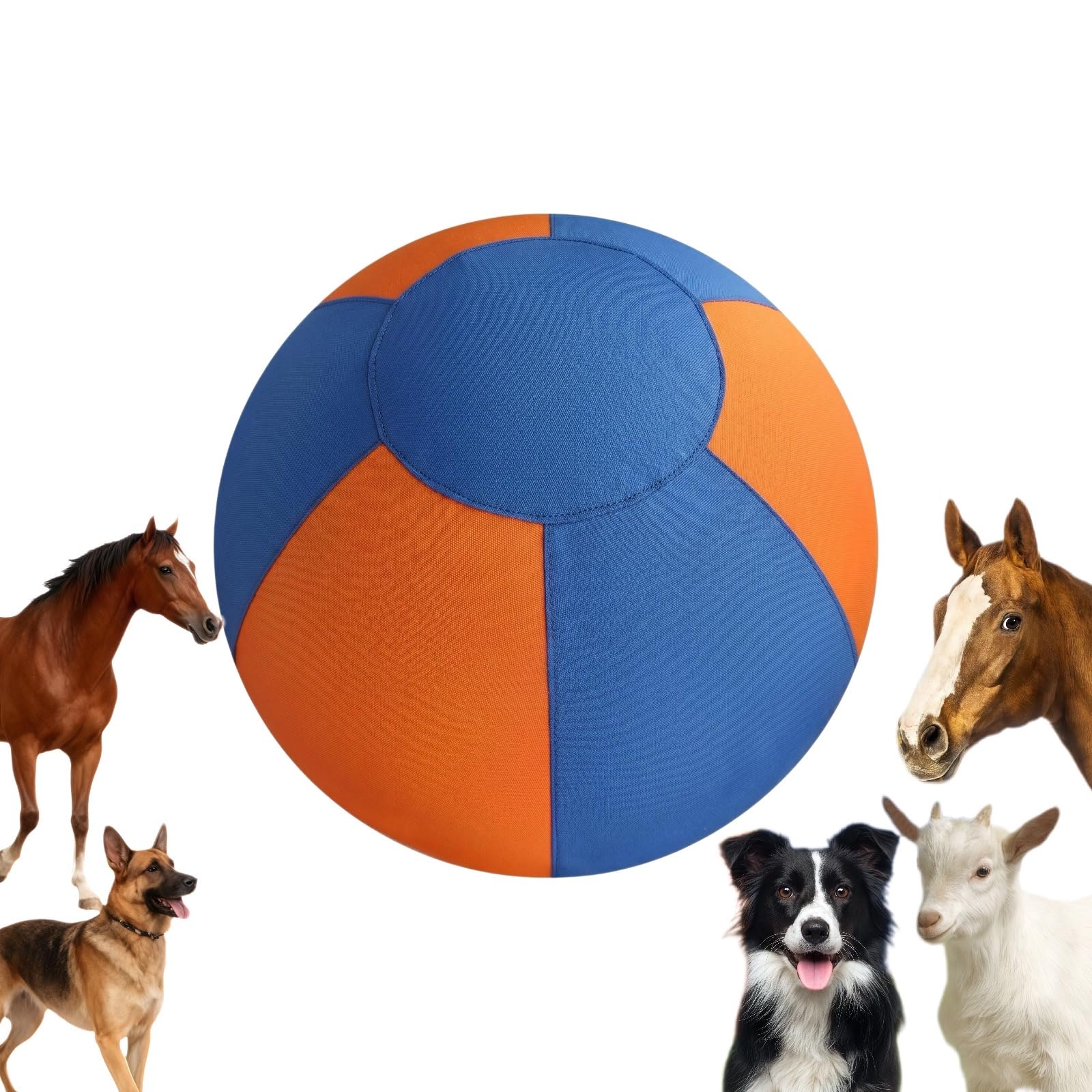 Herding Ball for Dogs, Heavy Duty Indestructible Dog Ball for Border Collies & Shepherds, Giant Inflatable Interactive Toy with Tough Oxford Fabric Cover, Includes Foot Pump (L 65cm/25.59inch)