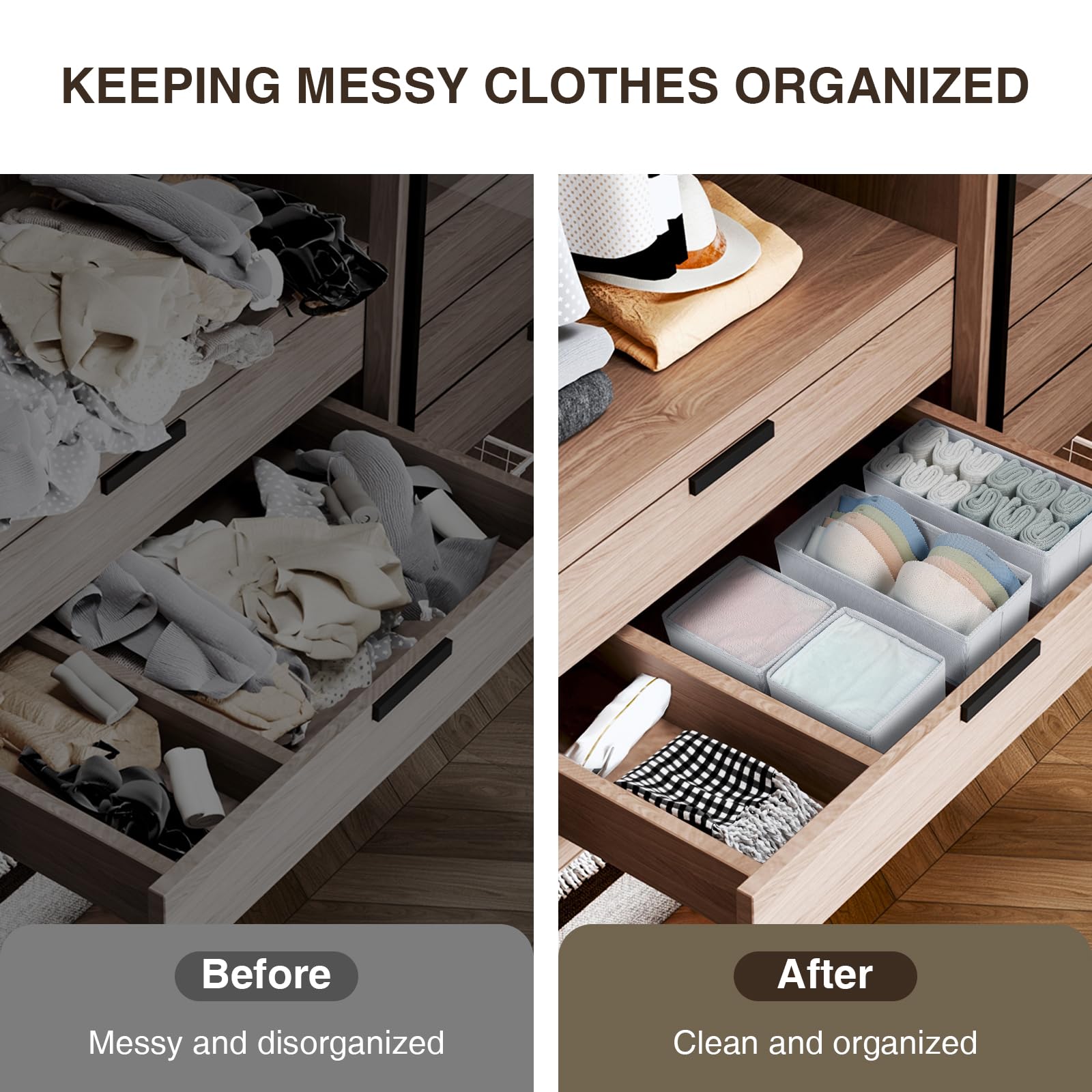 Homsorout Foldable Drawer Organiser for Clothing, 8 Pack Underwear Organizers - Image 4