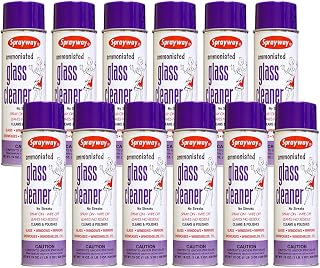 Sprayway SW043-12PK Aerosol Ammoniated Glass Cleaner, 19 oz, Pack of 12
