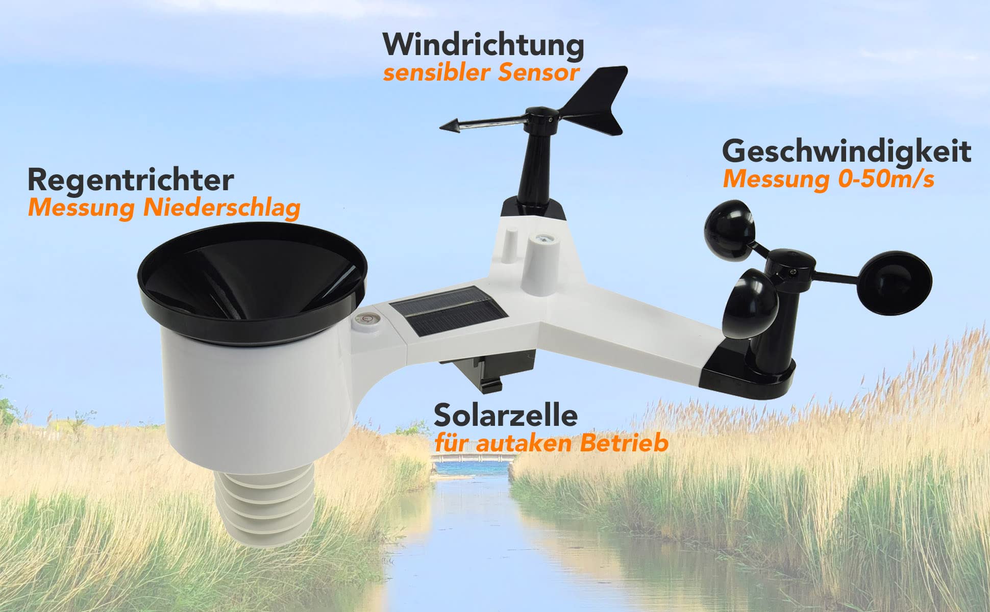 ChiliTec WLAN Wetterstation 12in1 - Temperaturanzeige Innen & Außen mit Display, Smart App, Wetterradar Funk mit Außensensor, Regenmesser