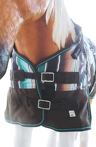 Miniatura 40 de 46" 1200D Manta de invierno para poni, burro, potro, caballo miniatura y caballo destetado CHALLENGER 51979B Marrón floral,Copo de nieve,Rosado hot