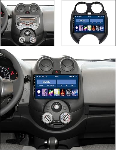 Miniatura 2 de Receptor de audio estéreo de auto de 9 pulgadas con pantalla táctil doble DIN para Nissan Marzo 2010-2013 Radio FM Bluetooth MP5 con cámara de
