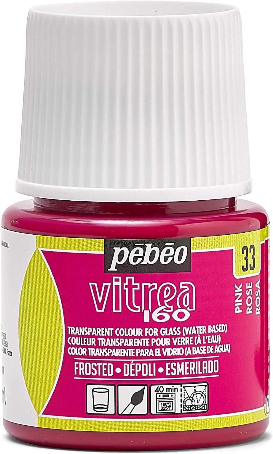PEBEO - Transparent Glass Paint Vitrea 160°C - Pink - 45 ML