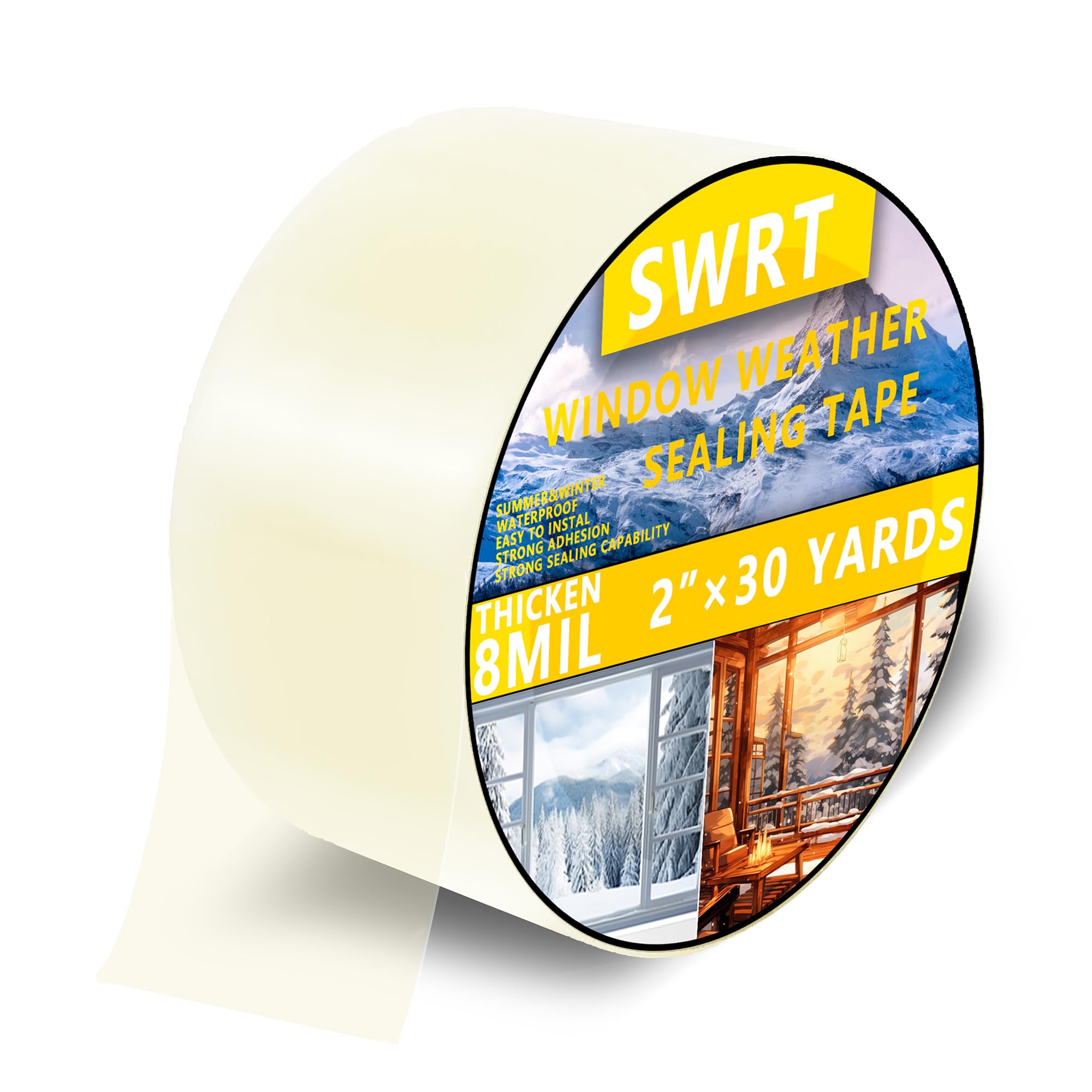SWRT 2”x 30 YD Heavy Duty Transparent Window Weather Sealing Tape