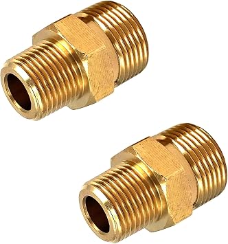 2 Pcs M22 Pressure Washer Fittings, Brass 3/8 Inch NPT Male to Metric M22 14mm Male Pressure Washer Hose Adapter Fittings,Max 4500 PSI