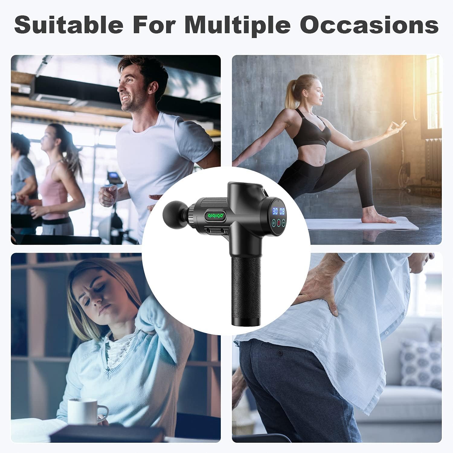 Massagepistole, Massagepistole Massagegerät bis zu 4800U/min Massage Pistole, Muskel Massage Gun Muskelmassagegerät (Schwarz)