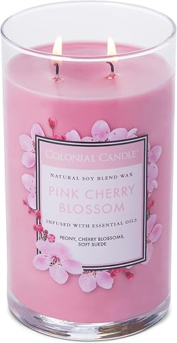 Vista 125 de Colonial Candle Vela perfumada en frasco, cilindros clásicos, brillo navideño, 2 mechas, 19 onzas, morado