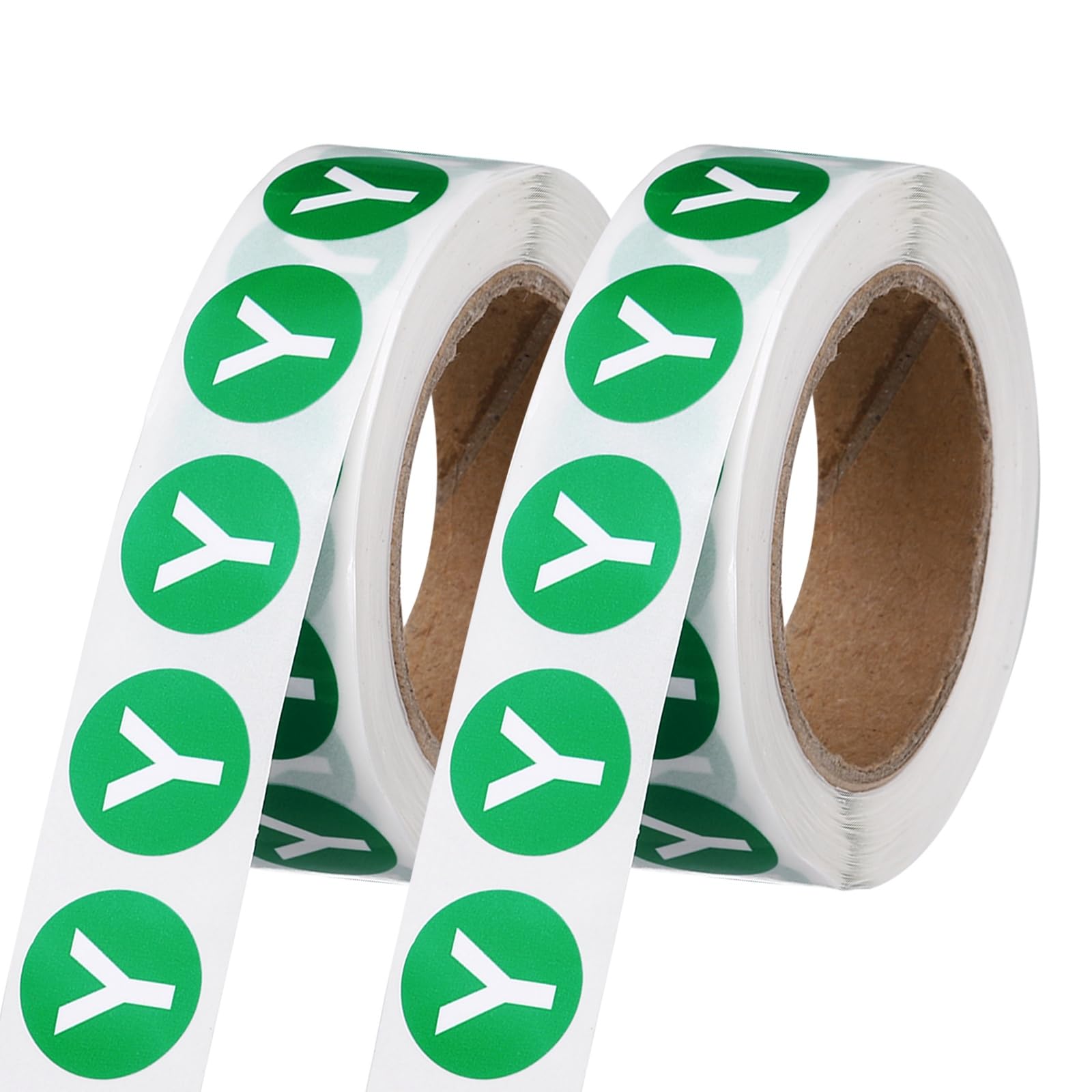 PATIKIL 0.6" Letter Stickers, 1200Pcs Alphabet Stickers Letter Y Round Labels Small Vinyl Self Adhesive Label Circle Decals 2 Roll Capital Initial for Office Home Organize Inventory, Green