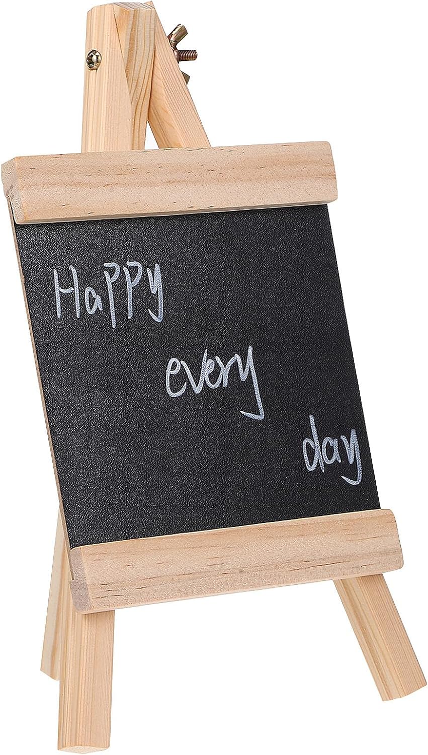 Small Wooden Chalkboard Sign 12x23cm, Black Menu Board with Frame for Food Display, Party Buffet, Restaurant Tabletop Decorative Chalkboard