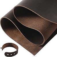Vista 1 de RingSun 30.5cmX61cm Hojas de cuero genuino para manualidades (2mm), cuero de grano completo para estampado, costura (Negro Café)