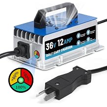 12 AMP 36 Volt Golf Cart Charger for Club Car, EZGO & Yamaha, IP67 Waterproof & Trickle Charge, 36 Volt Golf Cart Battery Charger Full Auto Charge with Crowfoot Plug, 16FT Cable for Lead-Acid Battery