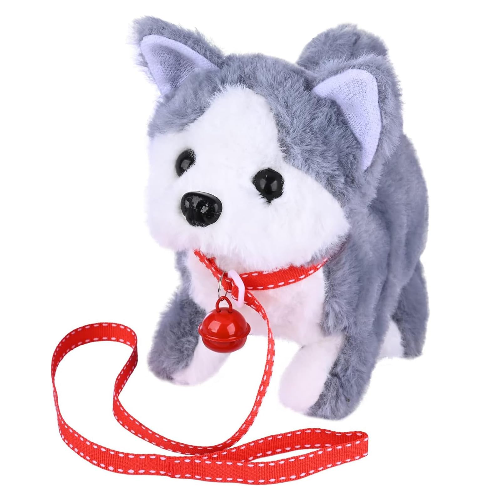 CyanCloud dog toy puppy Electronic interactive pet dog walking, barking, tail wagging, plush husky toy dog, stretching companion animal for kids