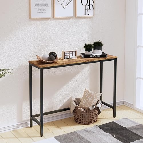 Miniatura 9 de Mesa de consola de 39.4 pulgadas, mesa de entrada de pasillo, mesa de sofá detrás del sofá, para sala de estar, entrada, fácil montaje, mesa de