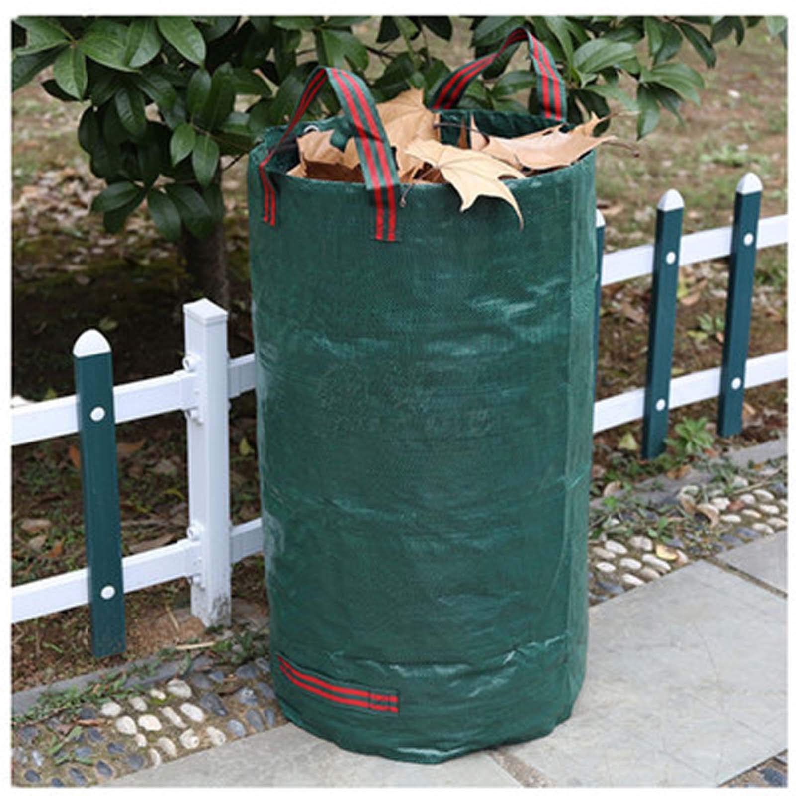 3X Sacs à Déchets de Jardin 106L/28Gallon, Robuste Sac de Jardin, Sac à Feuilles de Jardin en polypropylène (PP) - Autoportante et Pliable - Vert
