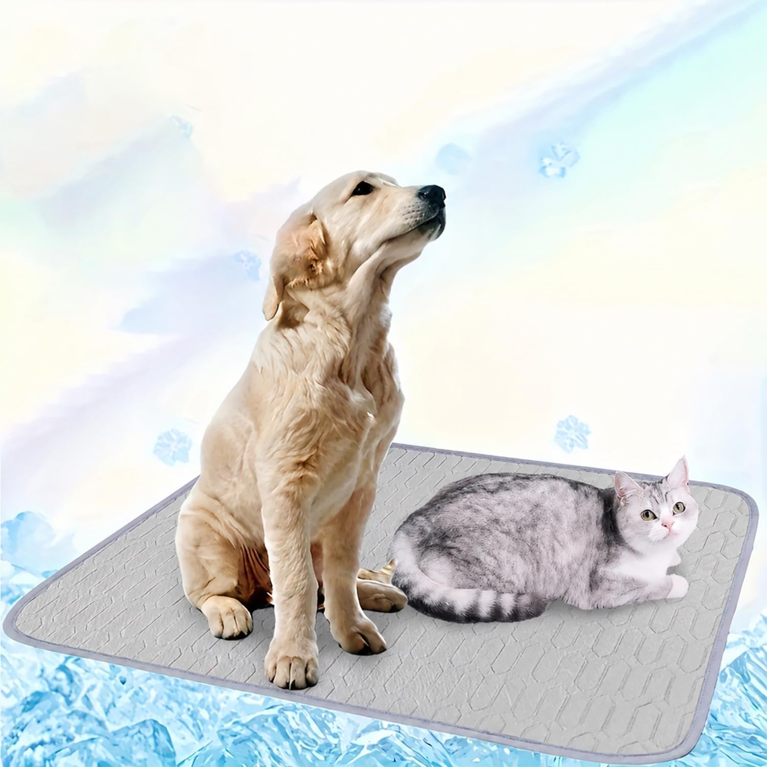 Jyswx Dog Cooling Mat, Self Cooling Pet Pad for Dogs & Cats, Foldable Cooling Mat for Summer, Home & Travel, 30x40cm, Grey — image 1