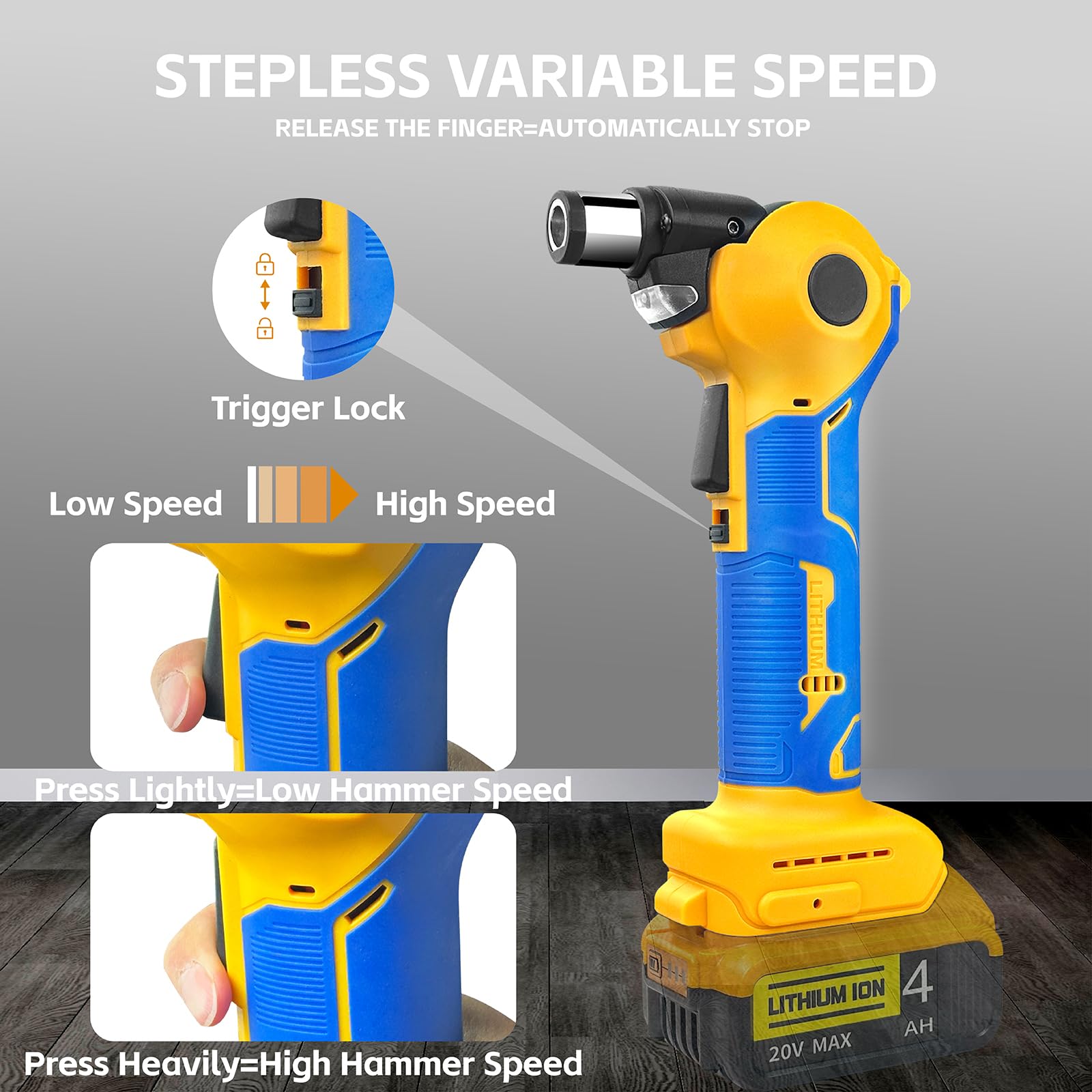 Cordless Adjustable Cordless Palm Nailer Compatible With Dewalt