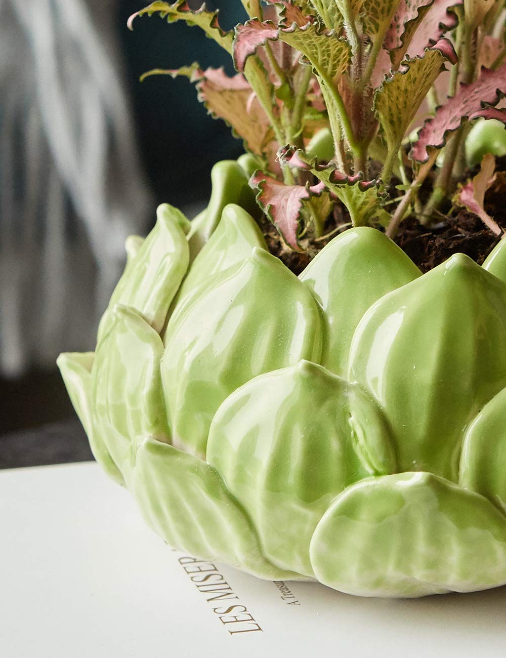 SEINHIJO Pot de Fleur Plante Succulente Cactu Intérieur Déco Statue 18cm