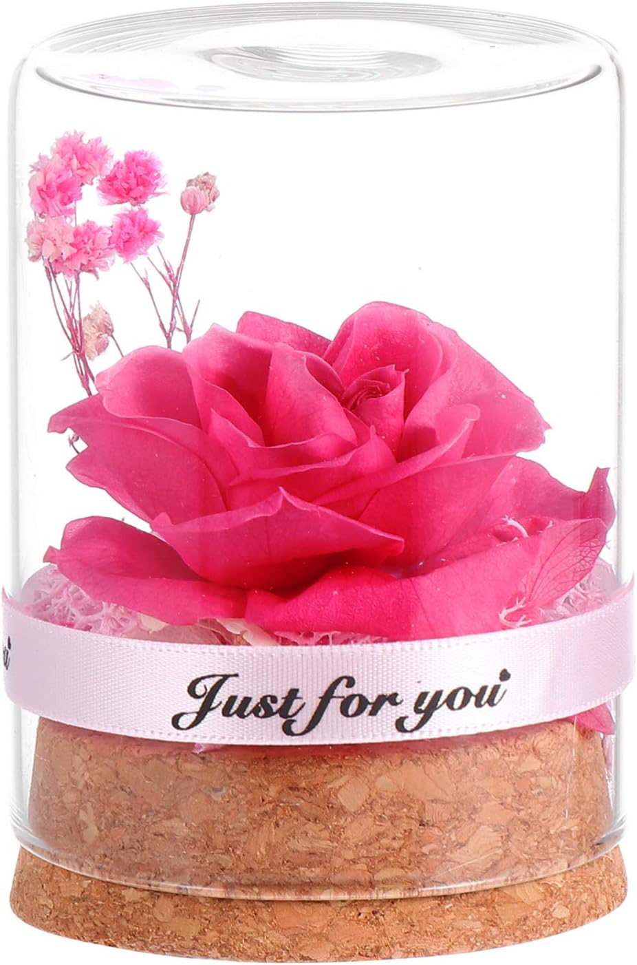 CabilockPink Forever Flowers Real Eternal Roses Preserved Flowers Floral Arrangement for Girlfriend Wife Mom Women Valentines Day Birthday Anniversary Wedding