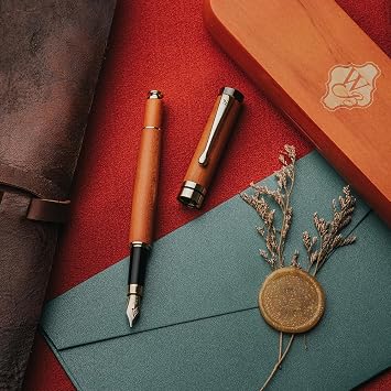 Wordsworth & Black Fountain Pen Set Wood Bamboo Elegant Calligraphy Nib