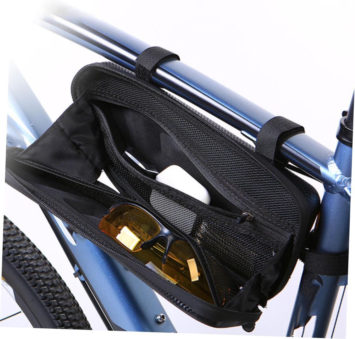 VICASKY 2pcs Tube Bag for Bike Frame Cycling Pouch Design Portable Front Storage for Phones and Essentials for Outdoor Cycling Activities