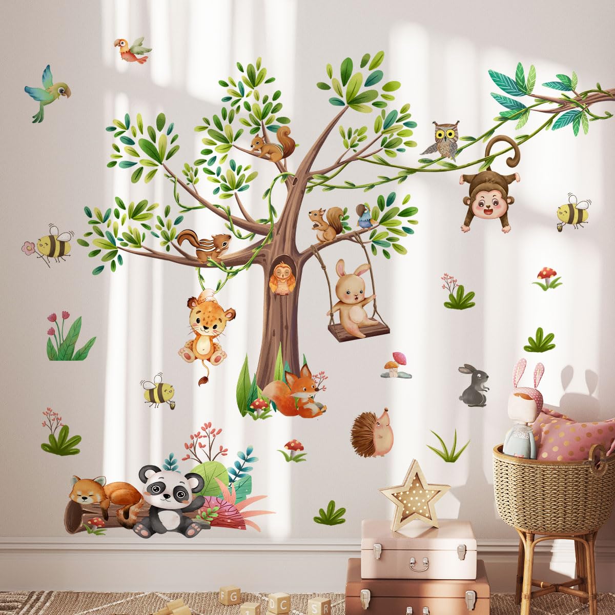 Pegatinas Pared Animales Pegatinas De Pared Animales De La Jungla - Vinilo  Decorativo 90x30 Cm, PVC - Para Habitación Infantil Y Guardería Vinilos  Decorativos Infantiles, image size:1200x1200
