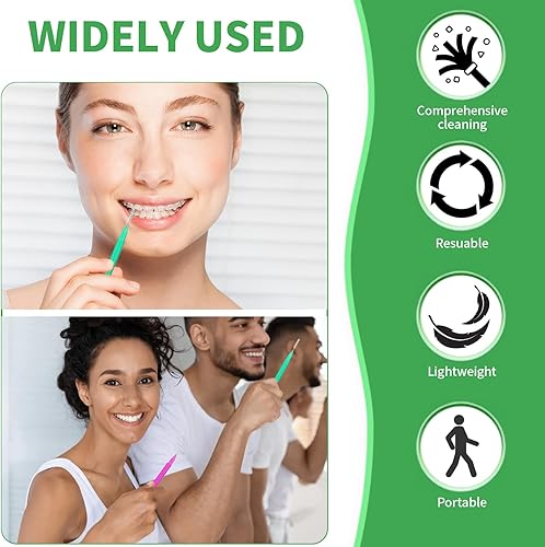 Miniatura 5 de Cepillo interdental, juego de 60 cepillos suaves para aparatos ortopédicos, 20 cabezales de hilo dental para higiene bucal, limpieza dental con 40