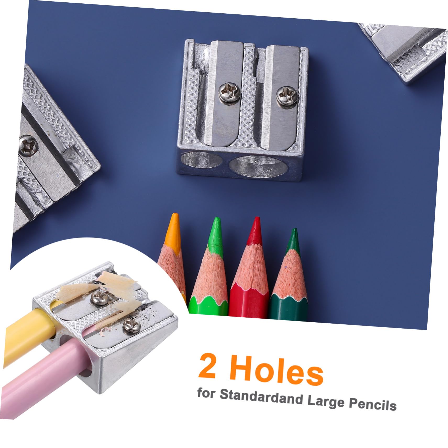5 Set Di Temperamatite Manuali in Metallo Temperamatite A Doppio Foro Mini Temperamatite Per Accessori Da Scrivania 16 Pezzi * 5