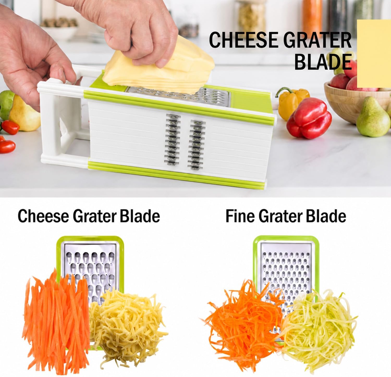 Mandoline Slicer for Kitchen, 4-in-1 Multi Vegetable Slicer with Container