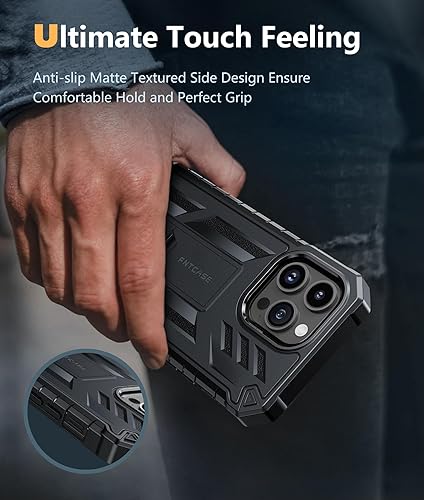 Miniatura 8 de FNTCASE Funda para iPhone 15-Pro-Max funda resistente de grado militar para teléfono celular con soporte  Protección de TPU a prueba de golpes