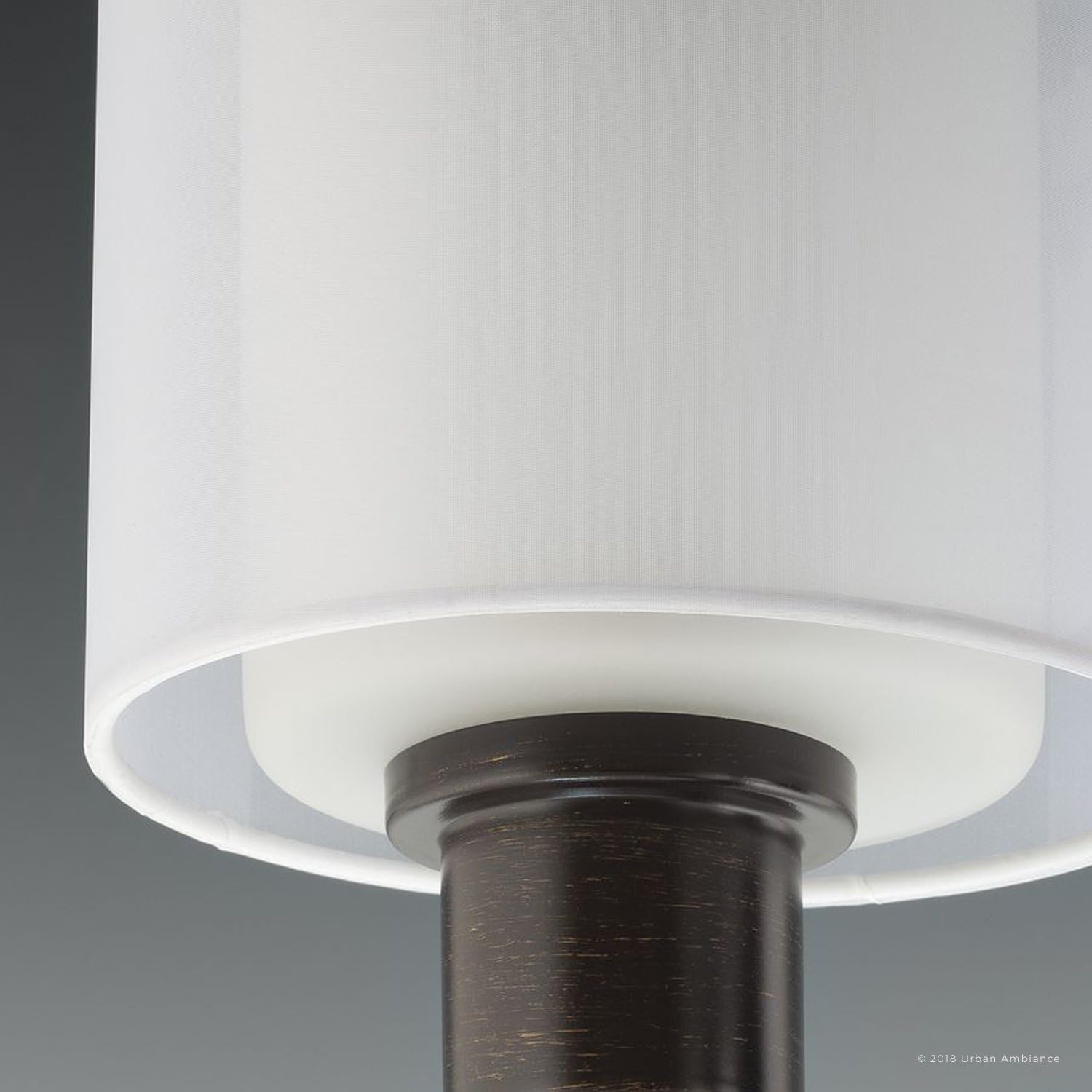 Urban Ambiance Luxury Cosmopolitan Bathroom Vanity Light, Large Size: 7.375" H x 32.5" W, with Transitional Style Elements, Olde Bronze Finish and White Shade, UHP2515 from The Tacoma Collection