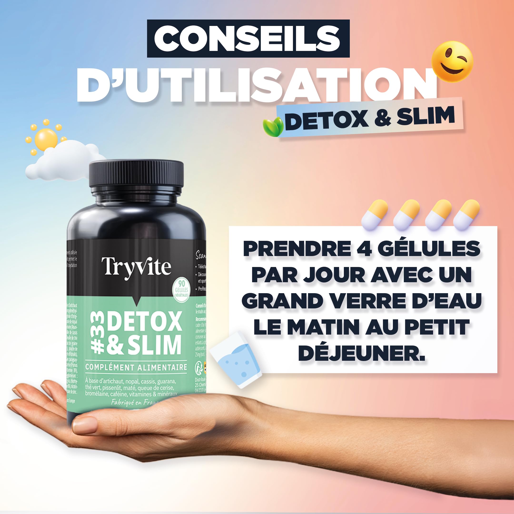 TRYVITE | Formule Minceur | 90 gélules | Fabriqué en France
