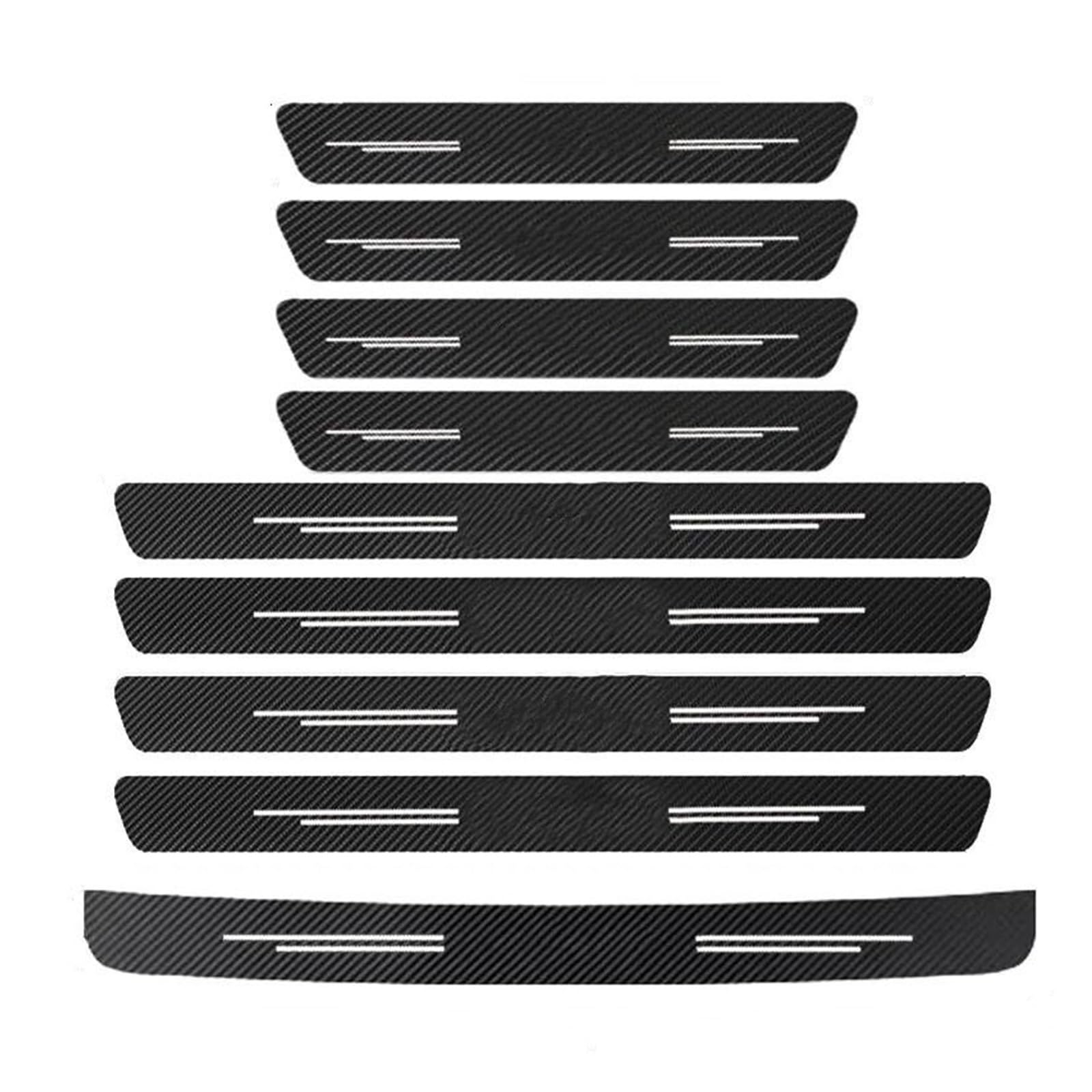 Car Door Threshold Scuff Plate for Mitsubishi ASX 2010-2023 Carbon Fiber Decals Car Trunk Rear Bumper Stickers Car Accessories(9Pcs)