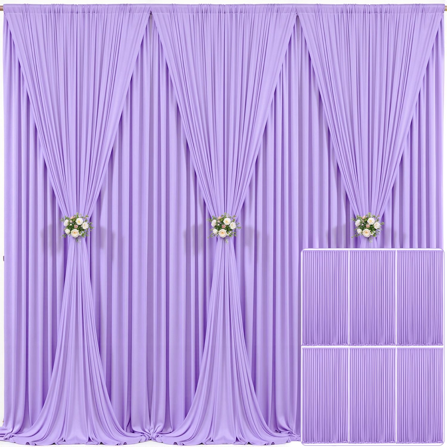 10x10 Champagne Backdrop Curtain for Parties Wedding Baby Shower Wrinkle Free Photo Curtains Backdrop Drapes Fabric Decoration for Bridal Shower 5ft x 10ft,2 Panels — view 97