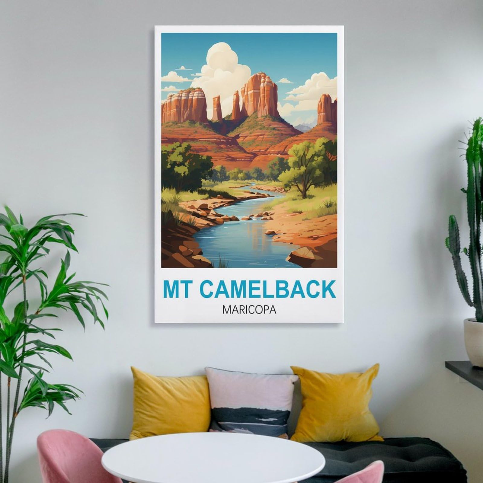 Amazon.com: LNHZGNJN Mt Camelback Maricopa Vintage Travel Poster