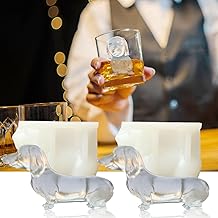 3D Dachshund Dog Ice Cube Silicone Molds, Fun Animal Shape Large Dachshund Dog Ice Cube Tray for Whiskey, Cocktail, Drink; Cute Novelty Gifts for Dachshund Dog Lover, Women Kids. 2 Pack