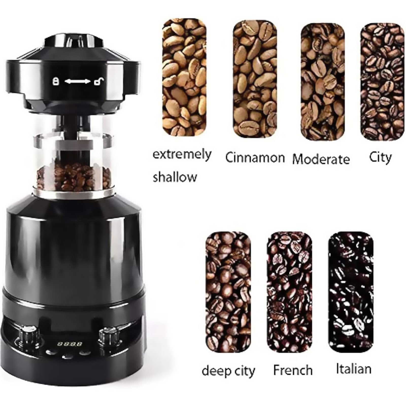 Tostatrice Elettrica Per Chicchi Di Caffè, Tostatrice Automatica Per Caffè Ad Aria, Con Timer, Velocità Del Vento Regolabile, Regolazione Aria Fredda/calda, Per Bar, Ristoranti, Uffici Domestici