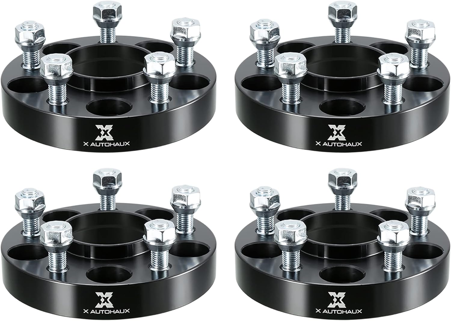 X AUTOHAUX 4pcs 5 Lug 1'' Thickness Wheel Spacer Adapter 5x4.5 Hub Centric Wheel Spacers Adapters for Jeep for Ford for Dodge for Hyundai for Mazda