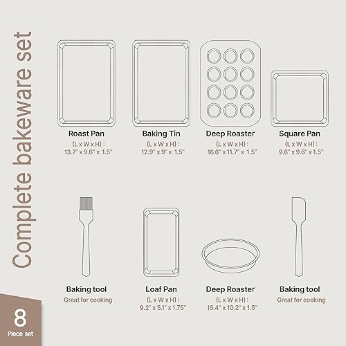 Miniatura 2 de Juego de utensilios para hornear  8 piezas  Utensilios antiadherentes profesionales para hornear  Juego de moldes para hornear de varios tamaños
