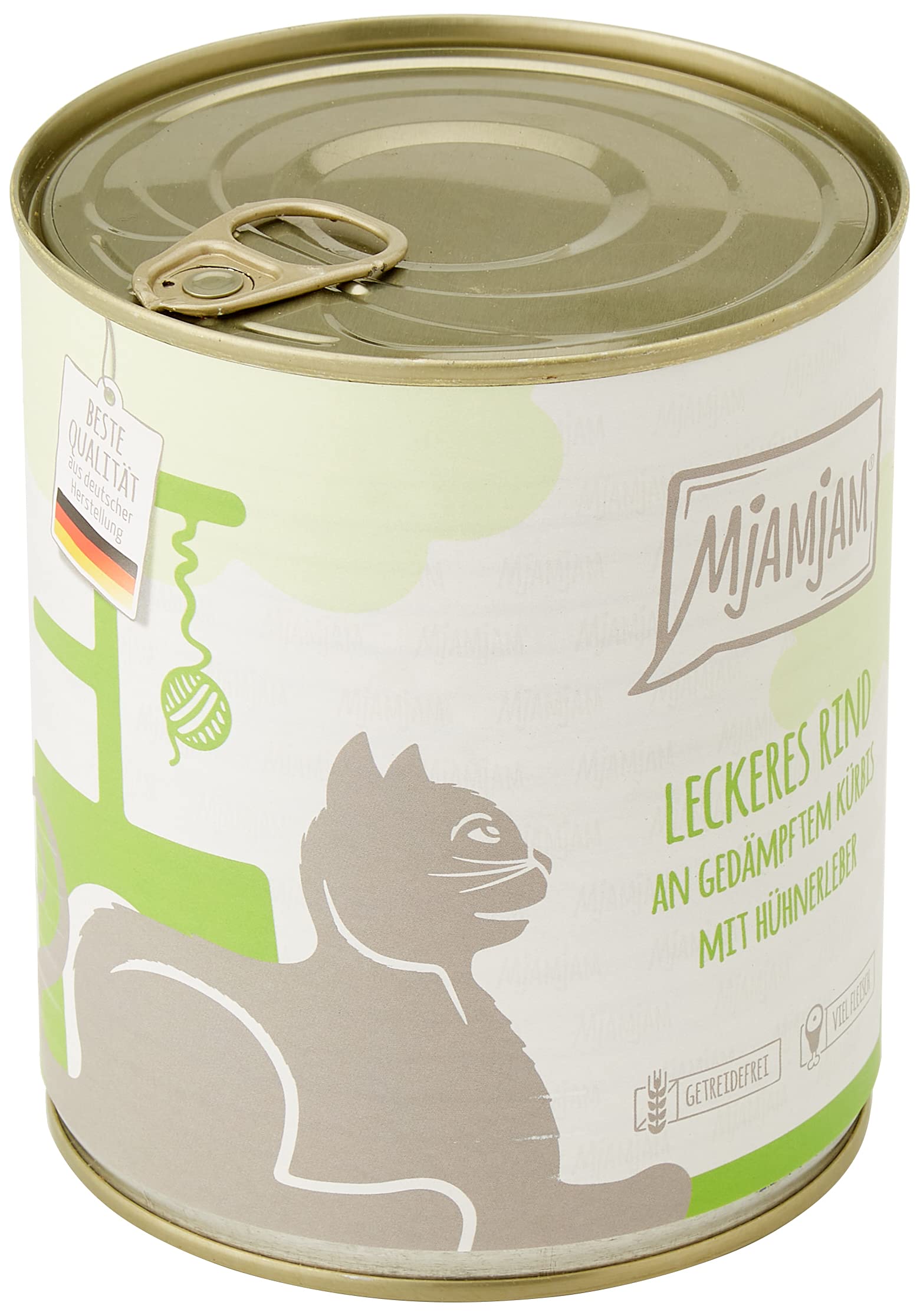 MjAMjAM - Premium Nassfutter für Katzen - leckeres Rind an gedämpftem Kürbis, 6er Pack (6 x 800 g) & Premium Nassfutter für Katzen - zarte Ente & Geflügel an leckeren Möhrchen, 6er Pack (6 x 800 g)