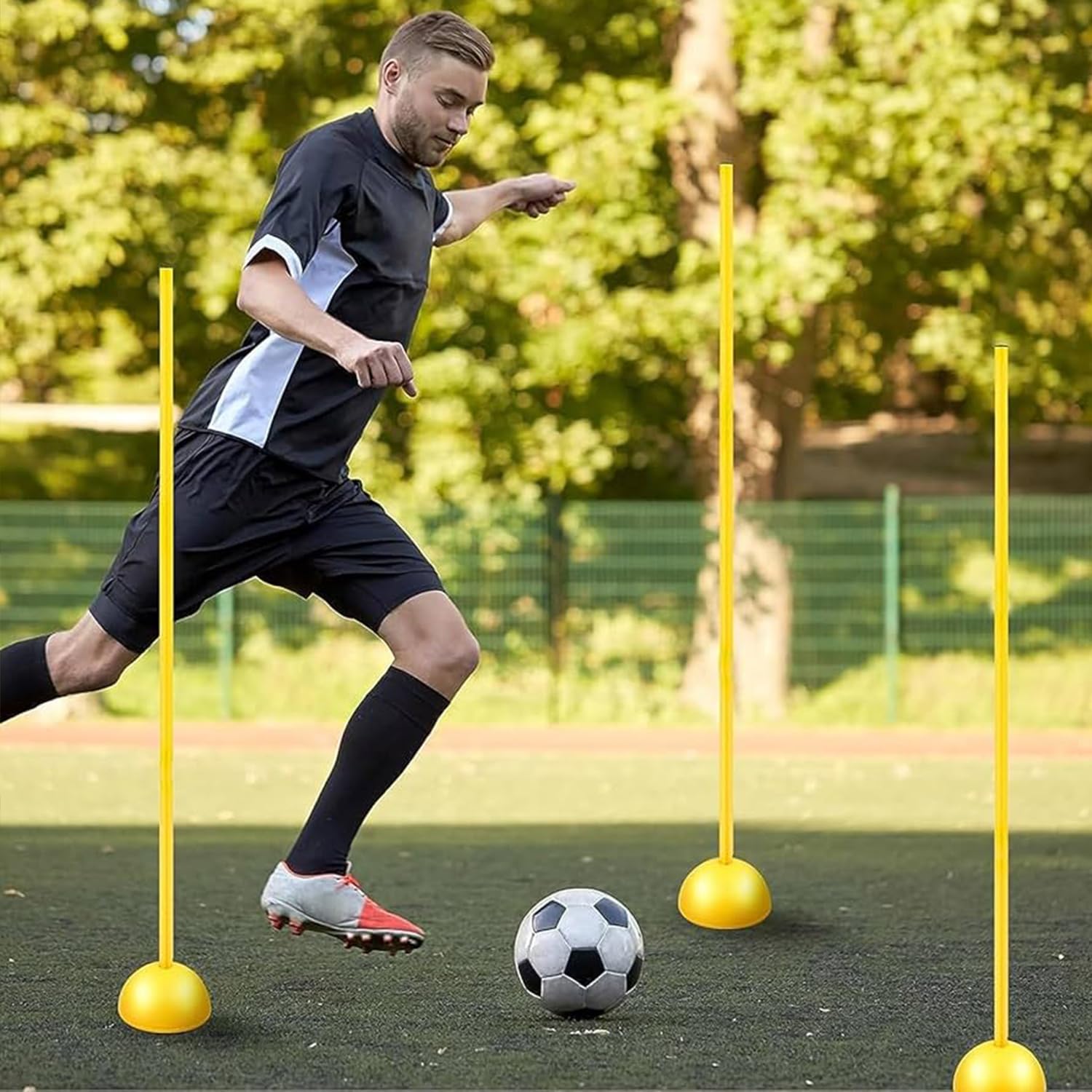 CANNON Set Vallas Ajustables para Entrenamientos de Agilidad, Fútbol, Oposiciones de Policía | Incluye Picas y Bases rellenables | Obstáculos Ajustables para Juego de Pies, Coordinación y Resistencia