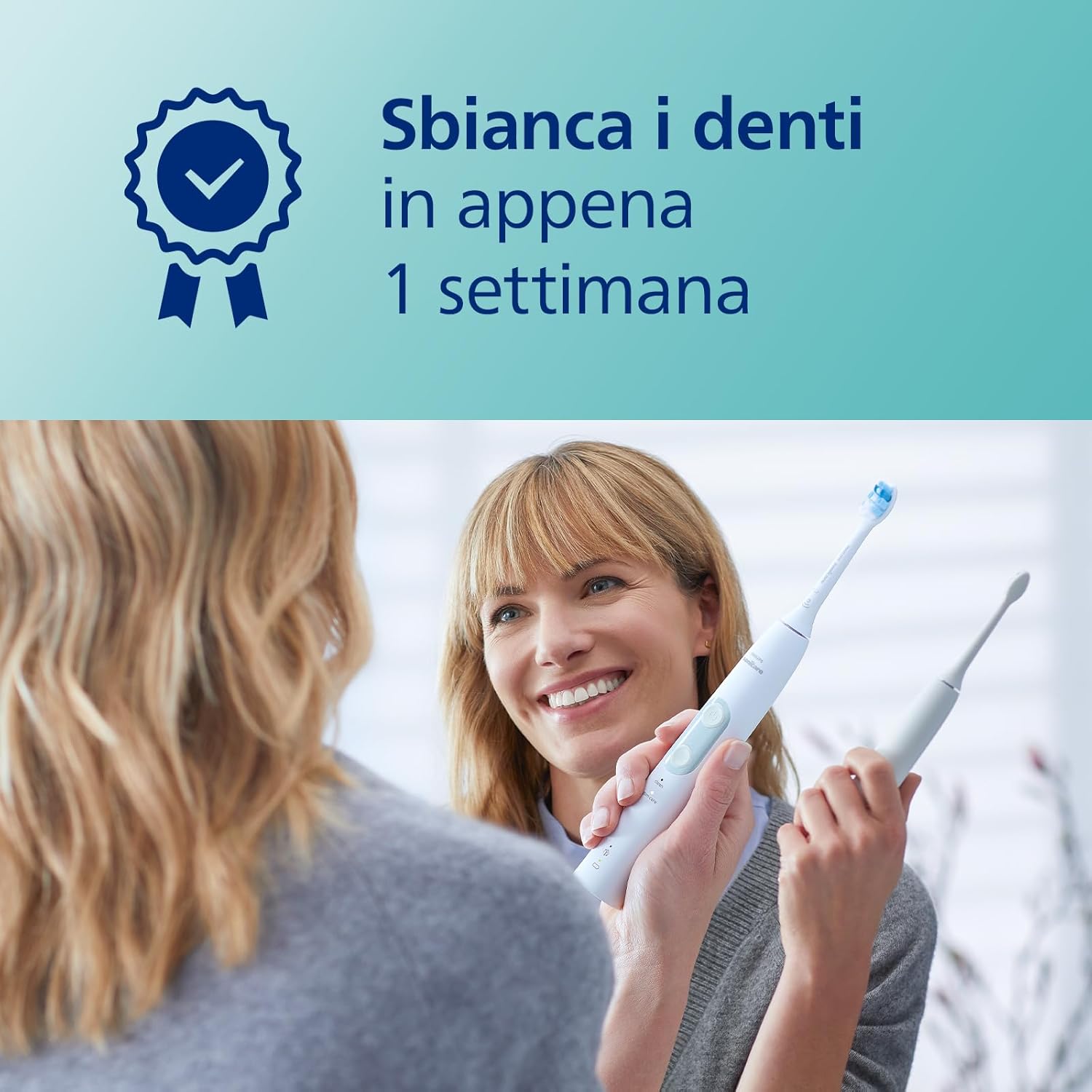 Philips Sonicare ProtectiveClean 4500 spazzolino elettrico, spazzolino sonico con 2 modalità di spazzolamento, Clean e White, sensore di pressione, timer e custodia da viaggio, bianco, HX6839/28 - Immagine 2