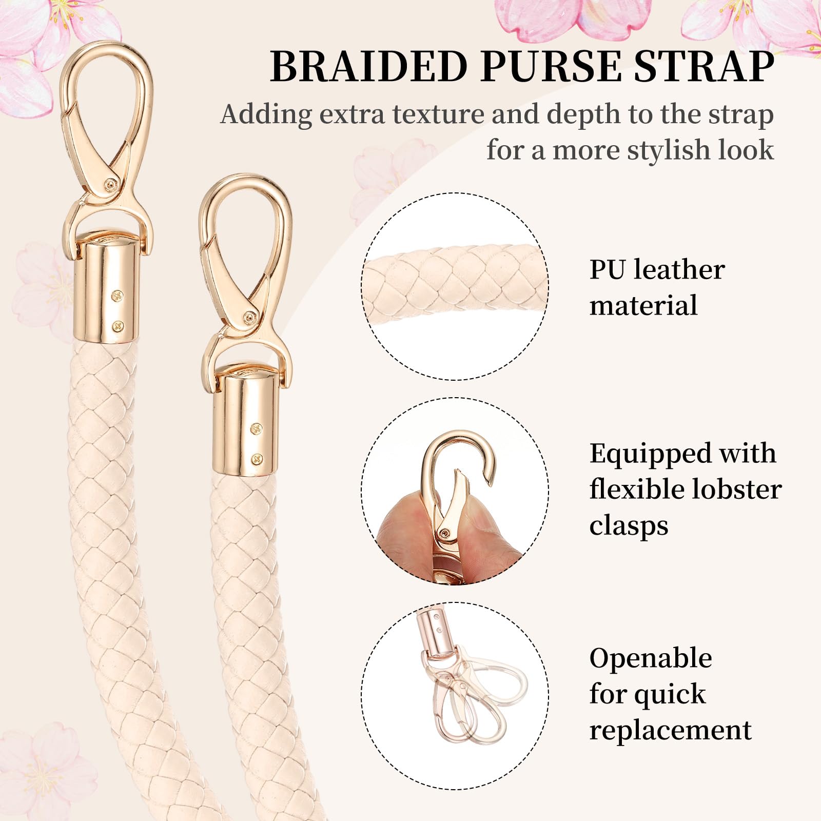 PATIKIL Braided Purse Straps 40cm / 15.7" - Image 3