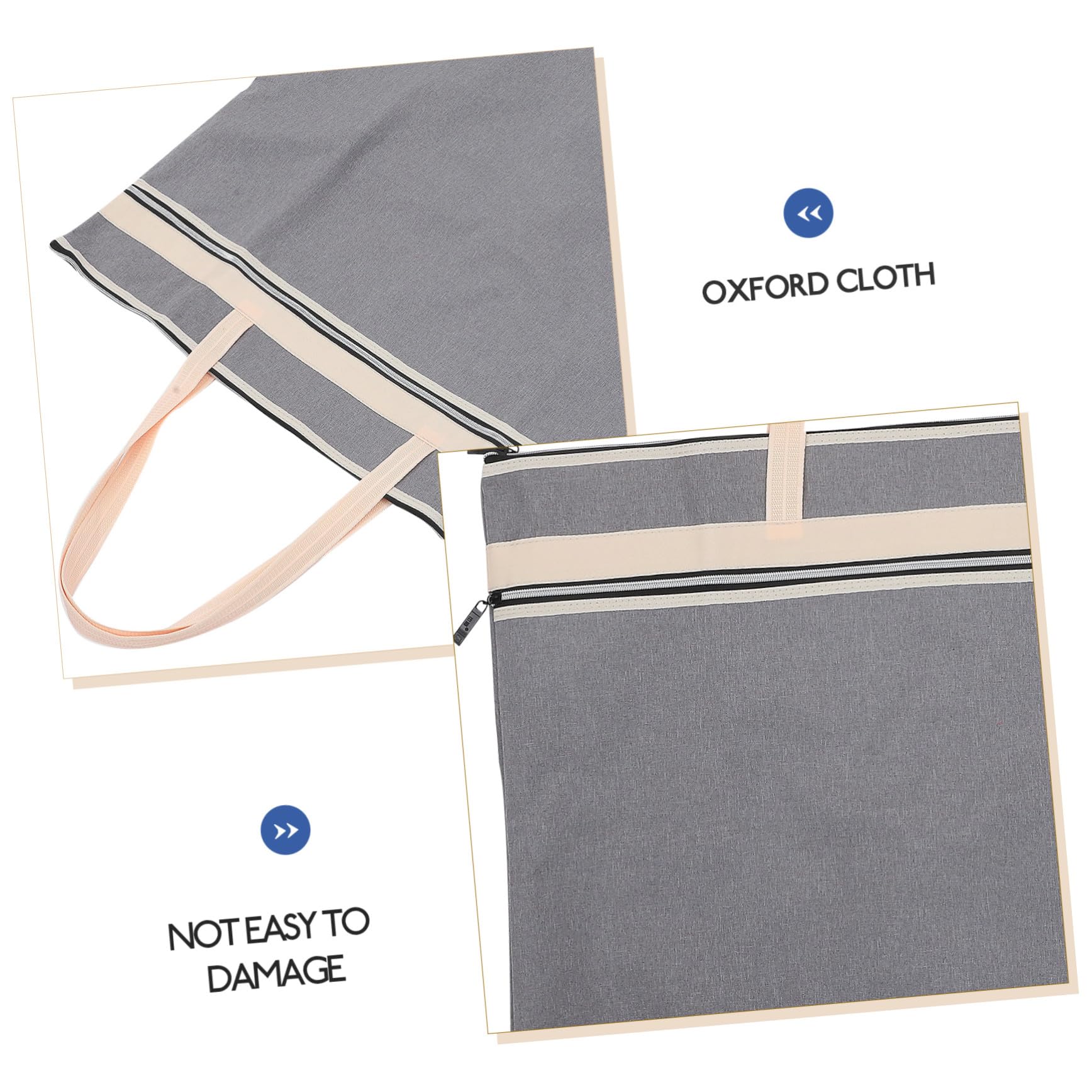 2 sacchetti di grande capacità in tessuto Oxford con cerniera, sacchetti per documenti per opere d'arte, cancelleria e forniture per ufficio, sicure per scuola e lavoro