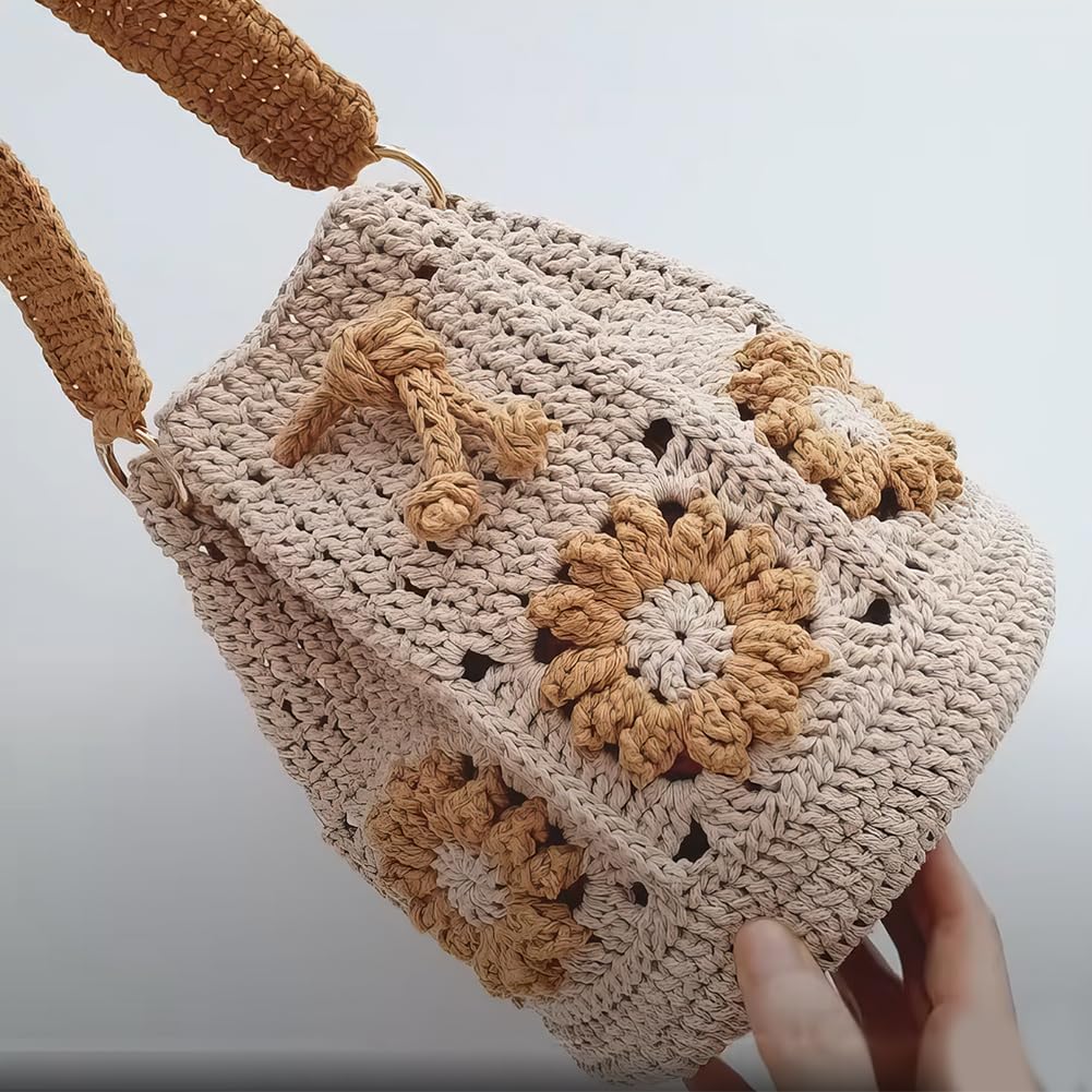 FREEBLOSS Häkel Beuteltasche Häkelset Für Anfänger Und Erwachsene Mit Schritt Für Schritt Video Tutorials Strickhandtaschen Set