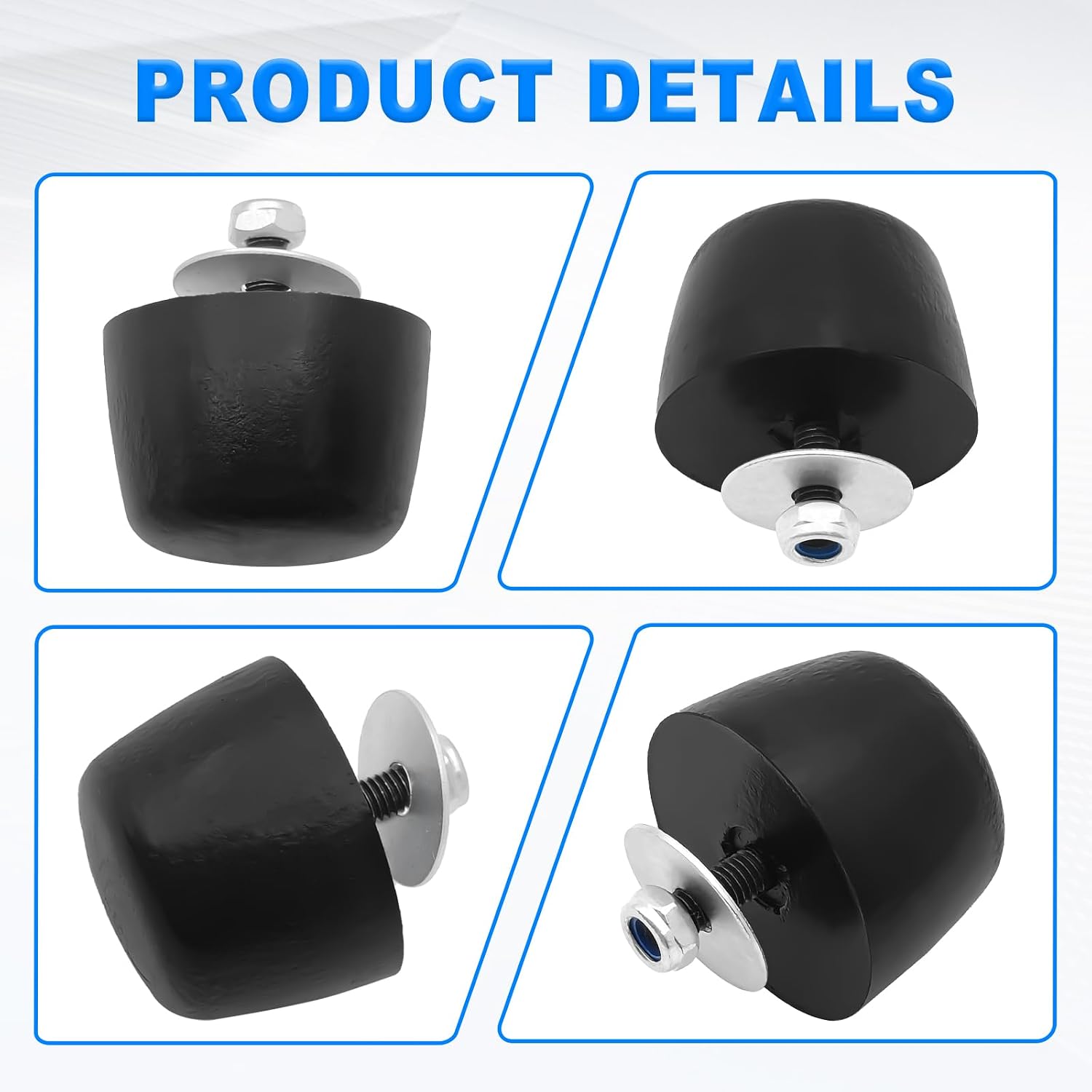 2 Pcs Black Rubber Hood Bumper Cushion Stops for Front End Protection and Shock Absorption Compatible with 1987-2018 Jeep Wrangler JK Models Replaces OE# KJ71051BK