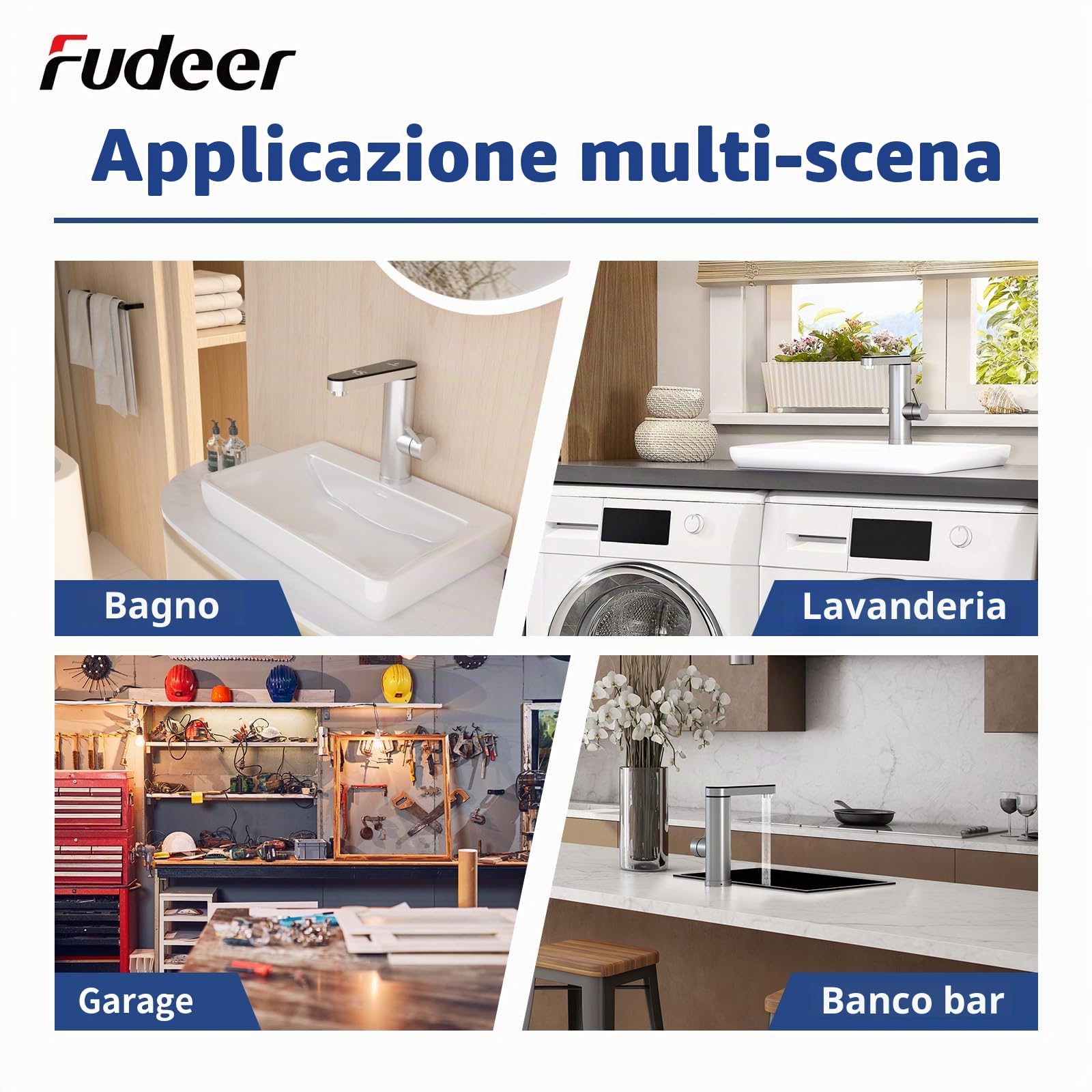 rubinetto con scaldabagno 230V, 3.3KW Rubinetto elettrico per bagno con display digitale (30-45℃), Riscaldamento rapido, Beccuccio girevole a 120°, Acciaio inossidabile 304 (Argento)