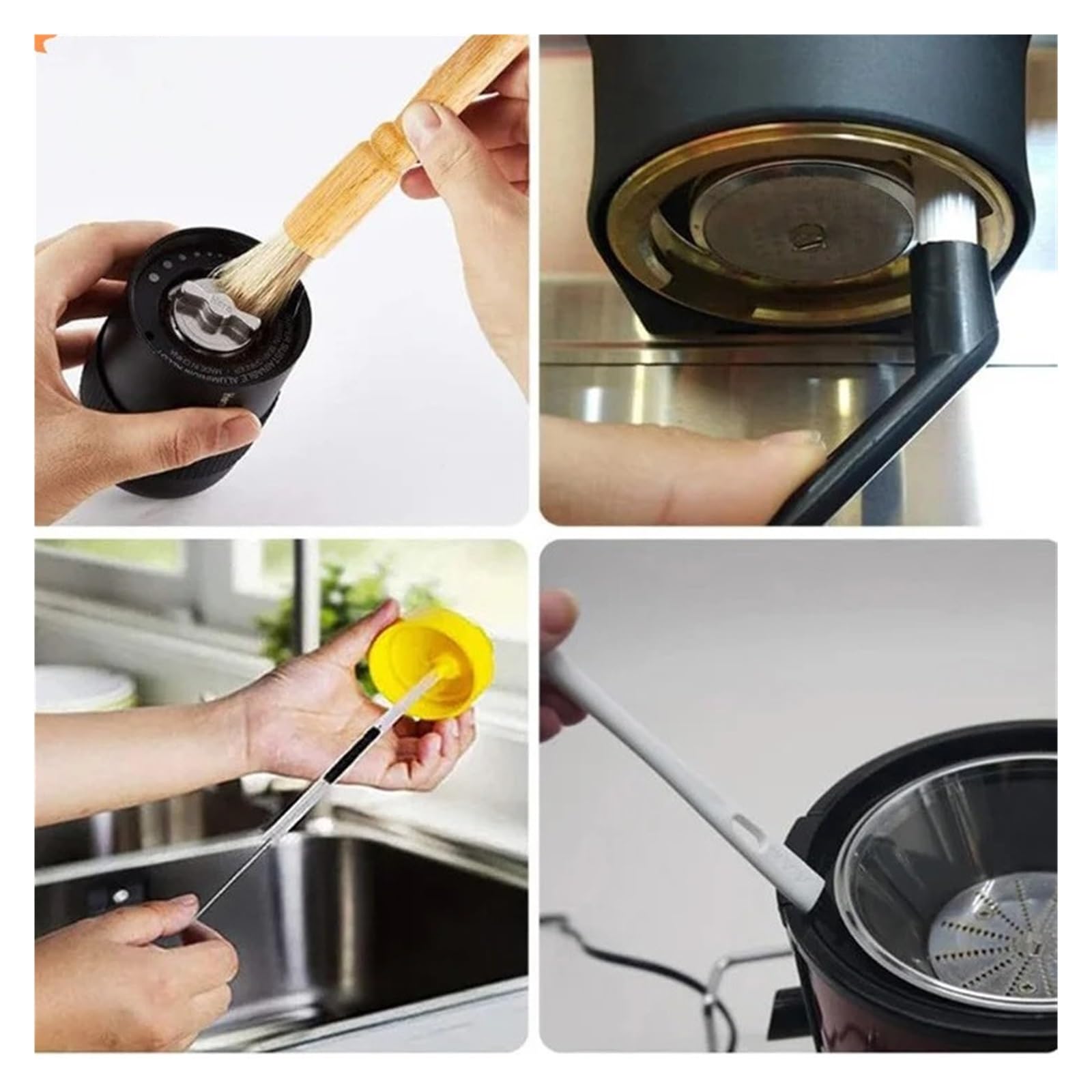 Kaffeemühle Reinigungsbürste Reinigungsset for Kaffeemaschinen | Kaffeemühlenbürste Brühgruppenkopf-Reinigungsbürste(C-14Pcs)